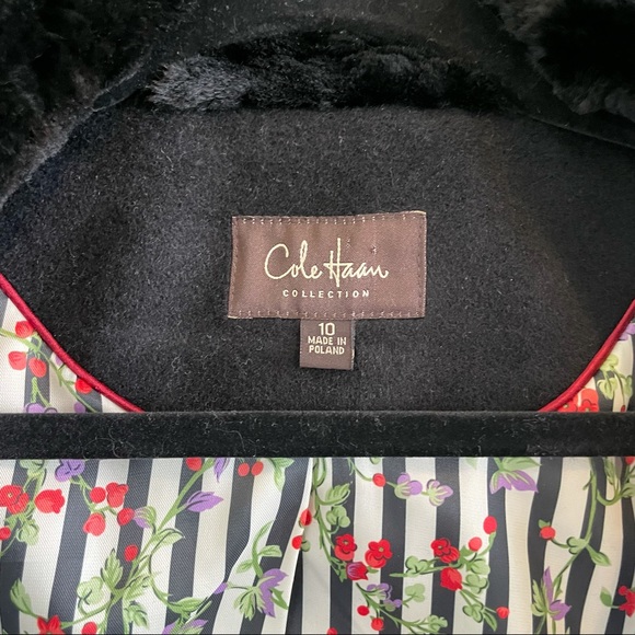 Cole Haan Angora Rabbit Hair And Wool Coat Size 10 - Picture 4 of 11